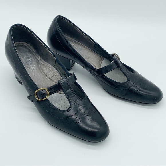 Vintage Shoes Vintage 6s Black Leather Mary Jane Shoes Mod Poshmark